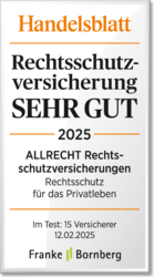 Handelsblatt Rechtsschutz-Rating SEHR GUT Handelsblatt Rechtsschutz-Rating SEHR GUT